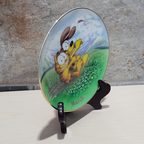 Garfield Calendar March Plate Jim Davis Plate No A 1444 Danbury Mint - Picture 11 of 14